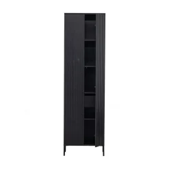 New Gravure Hoge kast met lade grenen zwart 60 cm