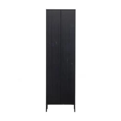 New Gravure Hoge kast met lade grenen zwart 60 cm