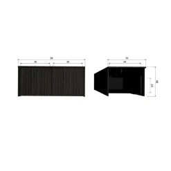New Gravure Kistbank essen espresso 88 cm