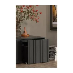 New Gravure Kistbank grenen zwart 88 cm