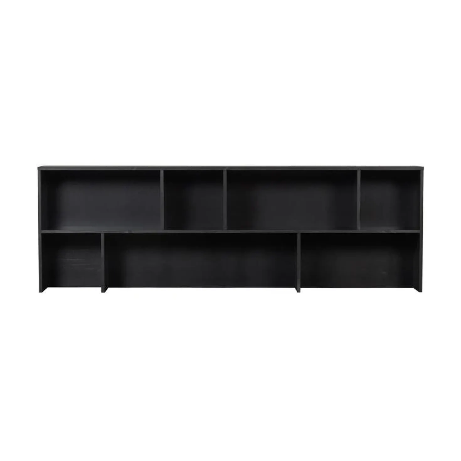 New Gravure Opzetkast grenen zwart 200 cm