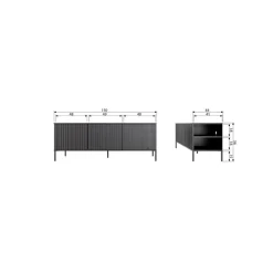 New Gravure Tv meubel grenen dust 150 cm