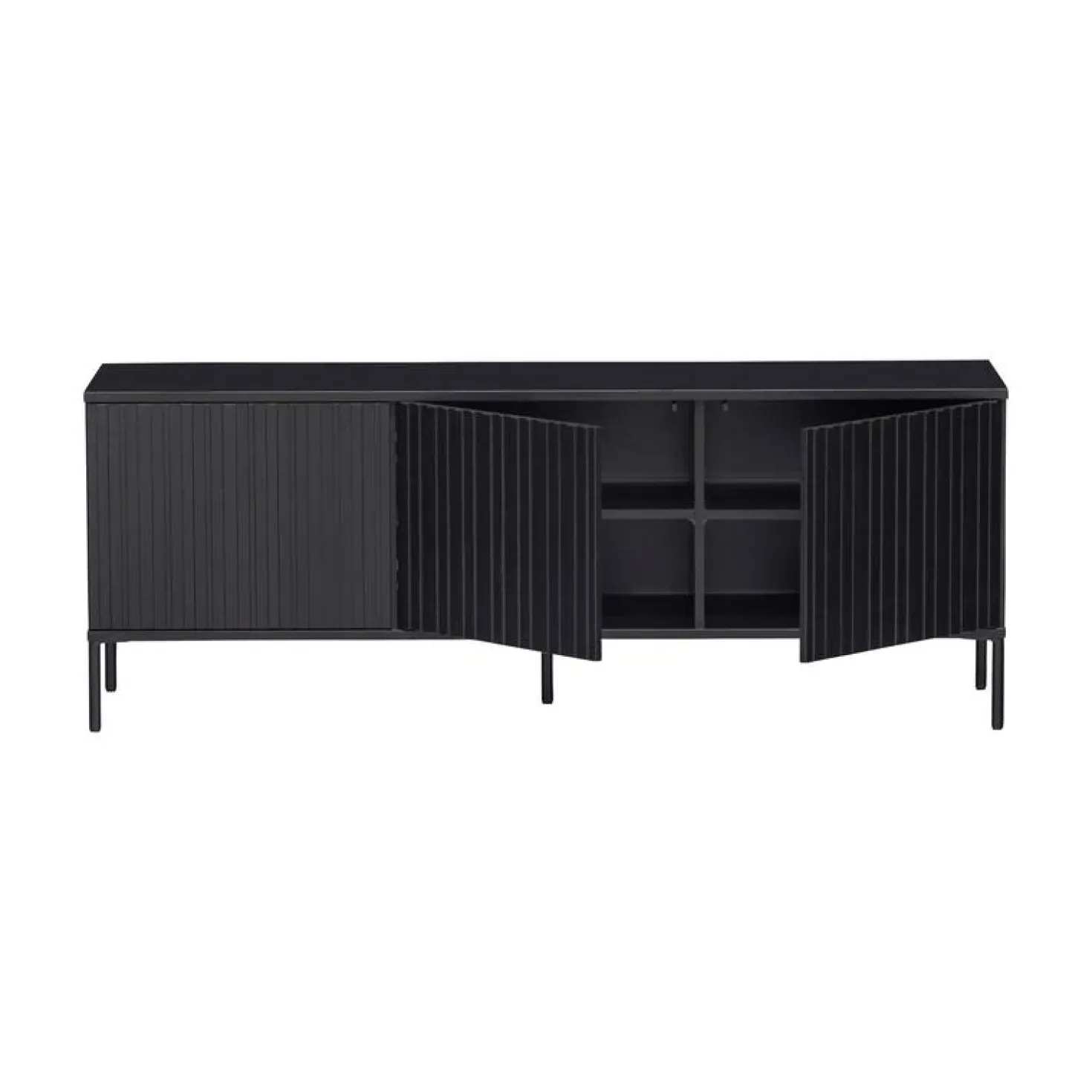New Gravure Tv meubel grenen zwart 150 cm