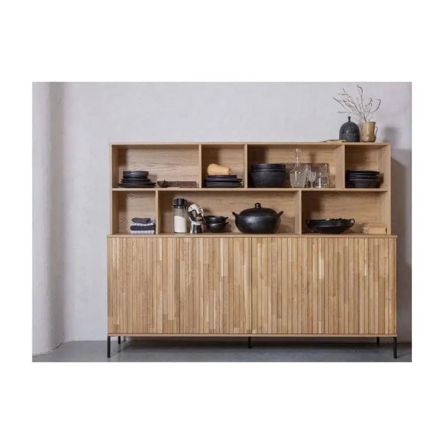 New Gravure Wandkast eiken naturel 200 cm