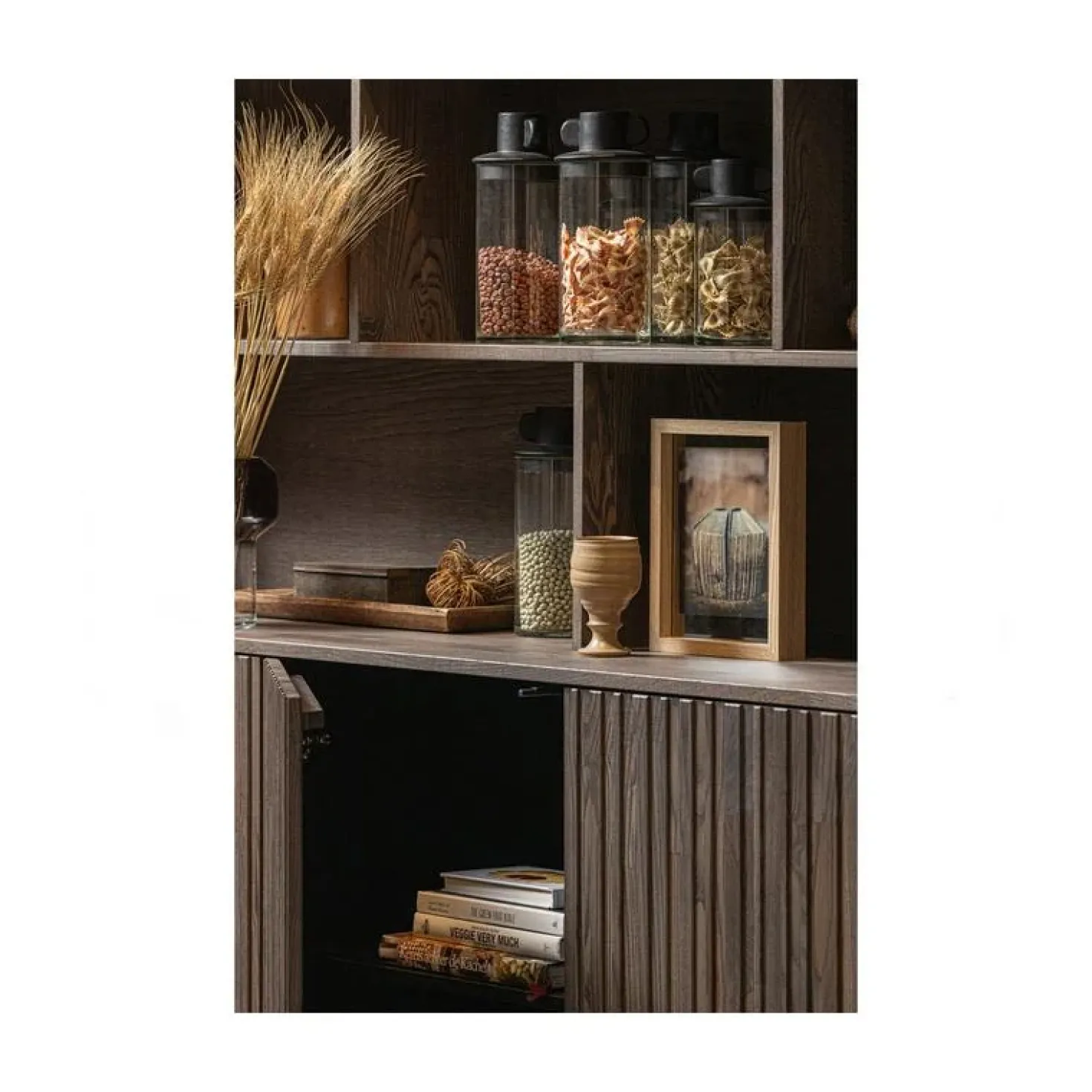 New Gravure Wandkast essen fineer espresso 200 cm