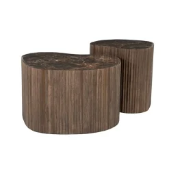 Nice Salontafel organisch Set van 2 Bruin