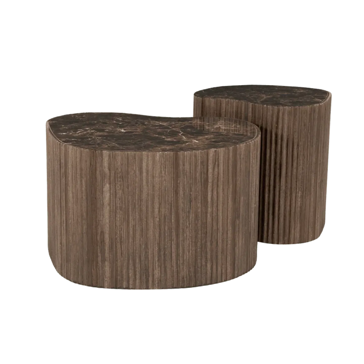 Nice Salontafel organisch Set van 2 Bruin