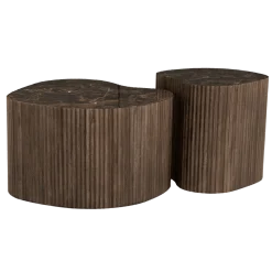 Nice Salontafel organisch Set van 2 Bruin