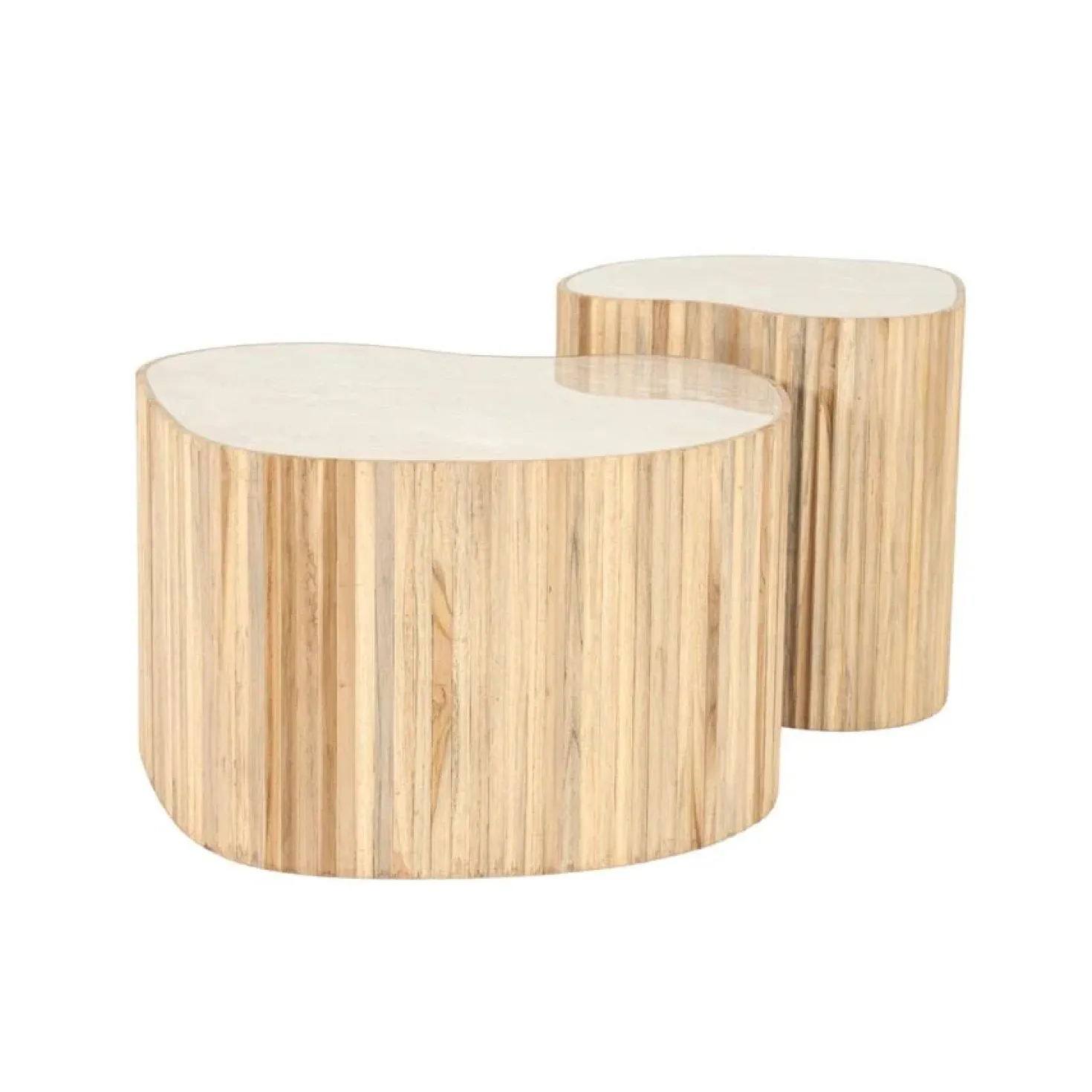Nice Salontafel organisch Set van 2 Naturel