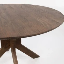 Nikki Eetkamertafel rond Acaciahout bruin 130 cm