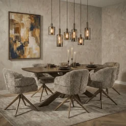 Nikki Eettafel deens ovaal Bruin Acaciahout bruin 180 cm