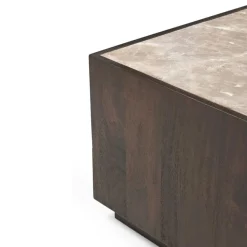 Nilo Salontafel vierkant Bruin Marmer 80 cm