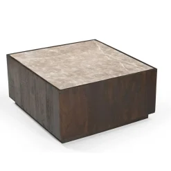Nilo Salontafel vierkant Bruin Marmer 80 cm