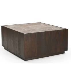 Nilo Salontafel vierkant Bruin Marmer 80 cm