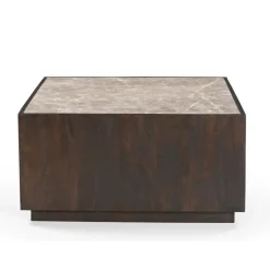 Nilo Salontafel vierkant Bruin Marmer 80 cm