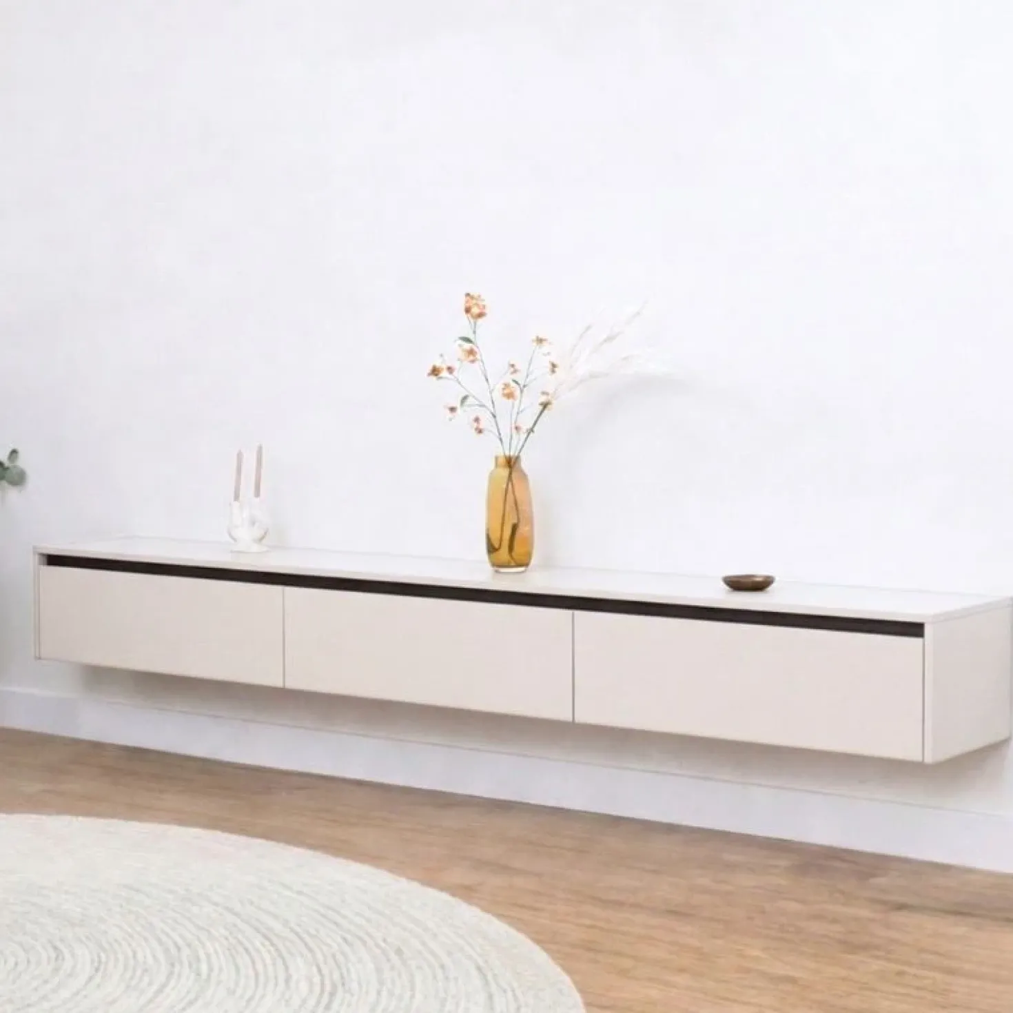 Nils Zwevend Tv meubel zand 240cm