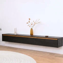 Nils Zwevend Tv meubel zwart 240cm