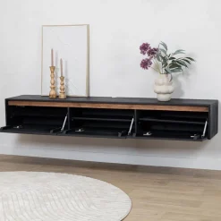 Nils Zwevend Tv meubel zwart 200cm