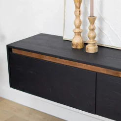Nils Zwevend Tv meubel zwart 200cm