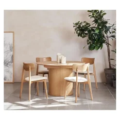 Nita Eettafel rond uitschuifbaar Naturel 120-167 cm