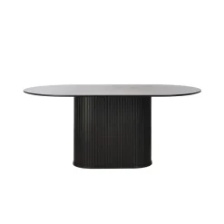 Nita Eettafel zwart ovaal 180cm