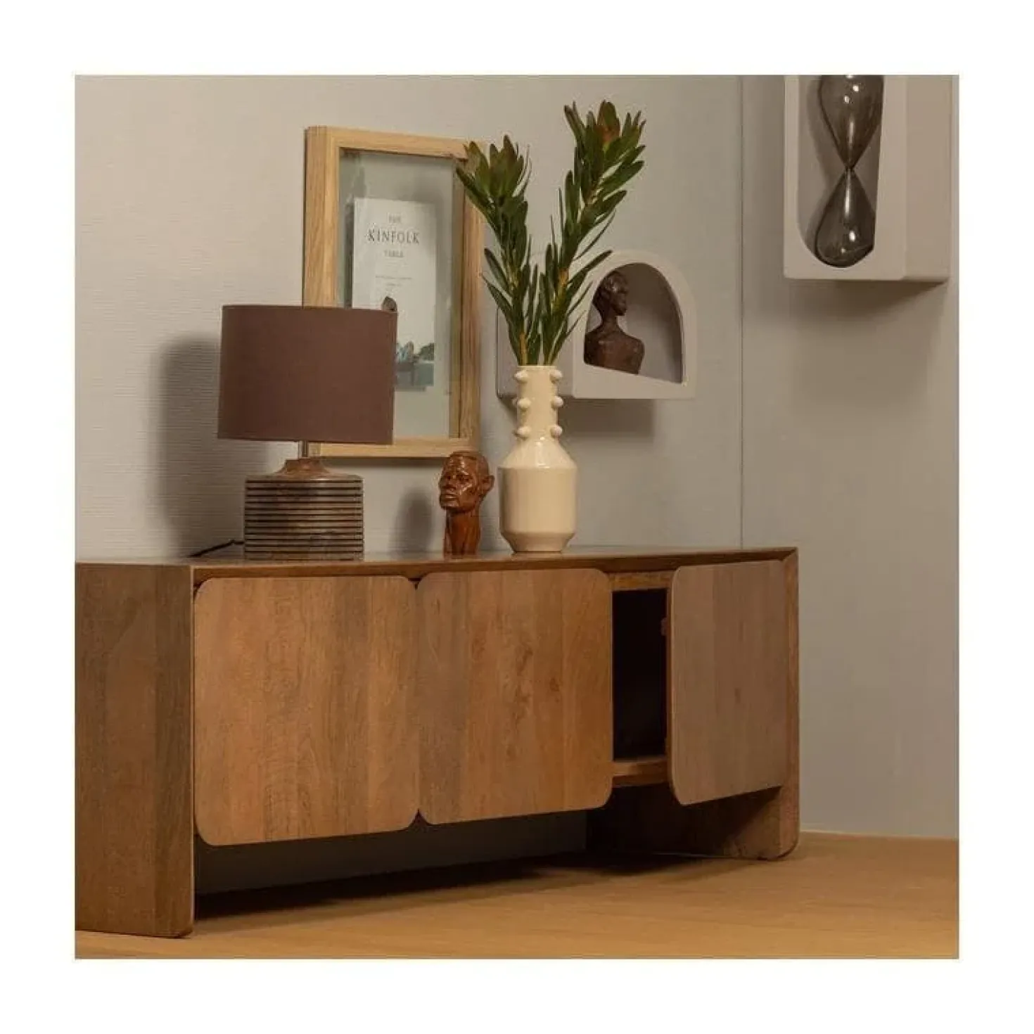 Noam Wanddeco Langwerpig Hout Dust 24cm