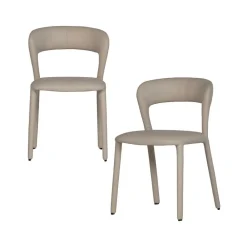 Noble Eetkamerstoel Leerlook Beige