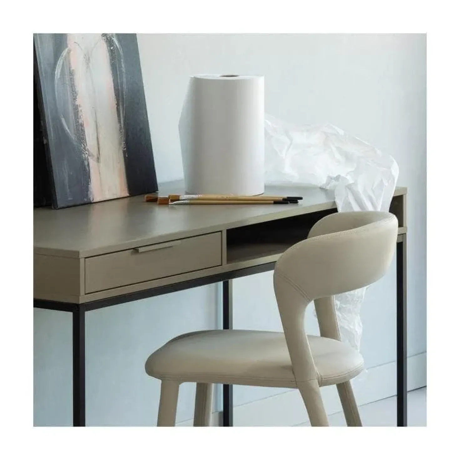 Noble Eetkamerstoel Leerlook Beige