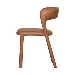 Noble Eetkamerstoel Leerlook Cognac