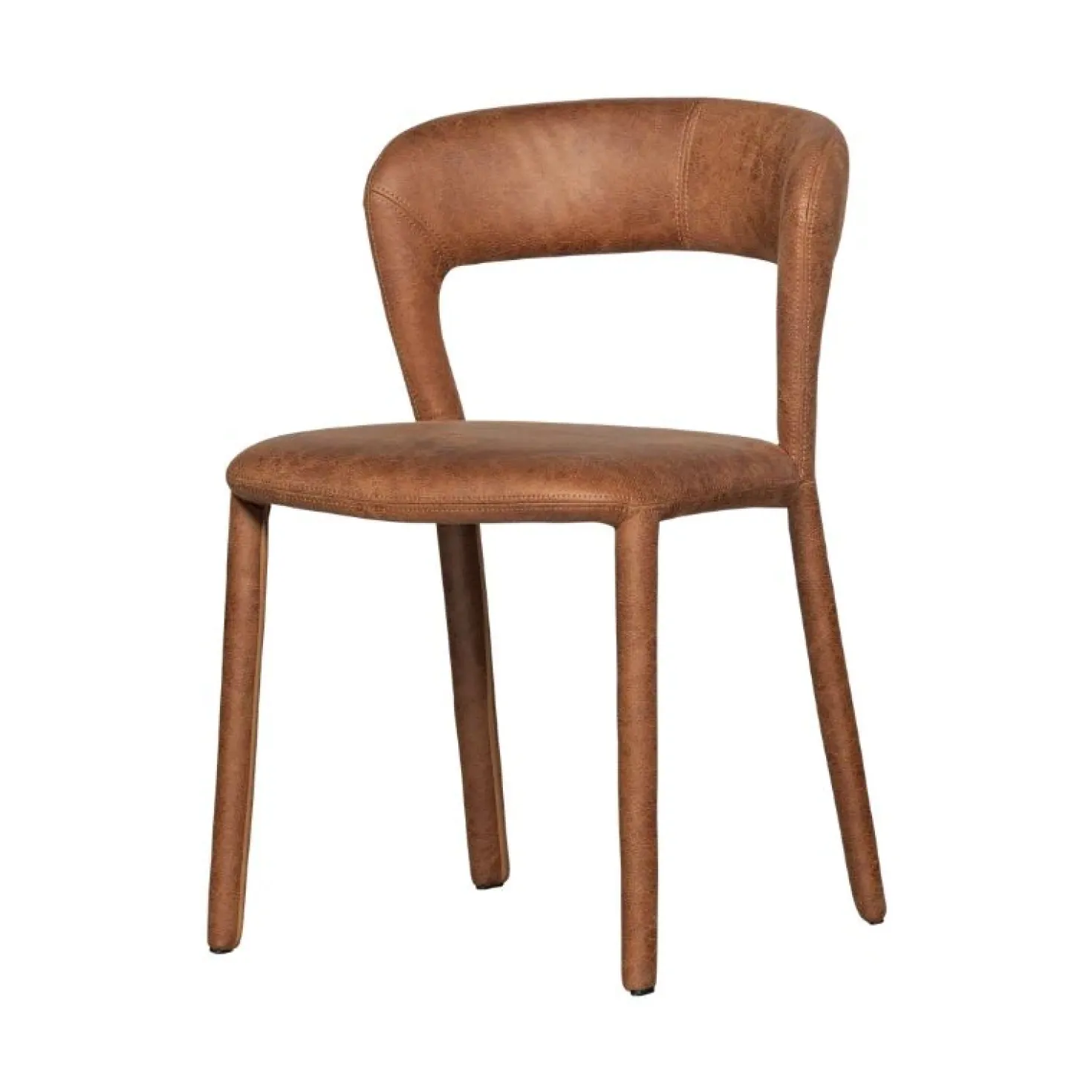 Noble Eetkamerstoel Leerlook Cognac