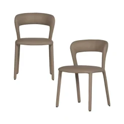 Noble Eetkamerstoel Leerlook Zand