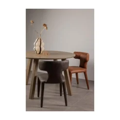 Noble Eetkamerstoel Leerlook Zwart/Grijs