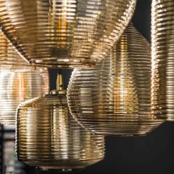 Nona 7-lichts Hanglamp Amber glas