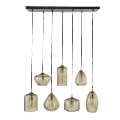 Nona 7-lichts Hanglamp Amber glas