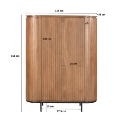 Noor wandkast 115 cm naturel