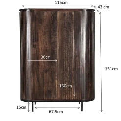 Noor wandkast 115 cm walnoot