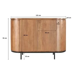 Noor wandkast laag 115cm naturel