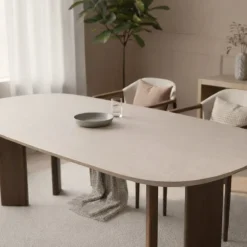 Nova Eettafel Deens ovaal Walnoot/Zand 200 cm