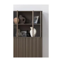 Nova Lage Vitrinekast Dennenhout Truffelbruin 102cm