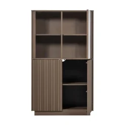 Nova Lage Vitrinekast Dennenhout Truffelbruin 102cm