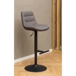 Novaro Barkruk Bruin/Grijs Stof
