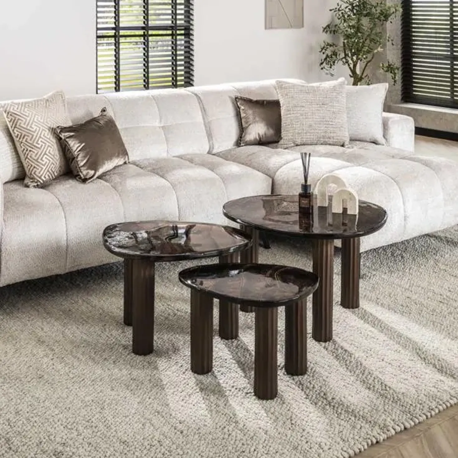 Nova Salontafel S Koper / Glas 51cm (Showroommodel)