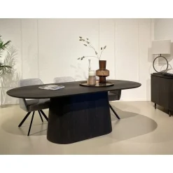 Novero Eettafel Espresso eiken ovaal 230cm