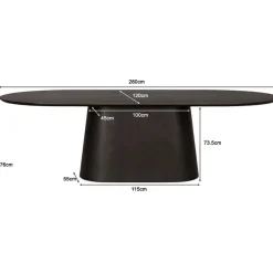 Novero Eettafel Espresso eiken ovaal 280cm