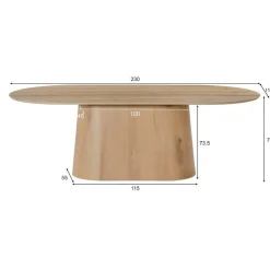 Novero Eettafel naturel eiken ovaal 230cm