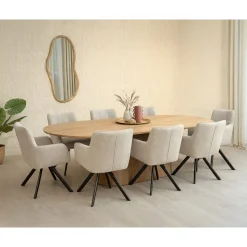 Novero Eettafel naturel eiken ovaal 280cm