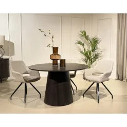 Novero Eettafel rond Espresso eiken 130cm