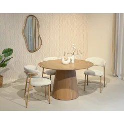 Novero Eettafel rond naturel eiken 130cm