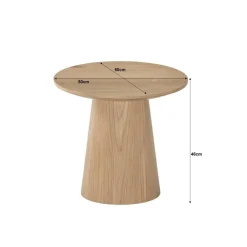 Novero Salontafel naturel eiken 50cm rond