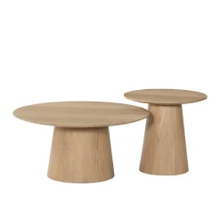 Novero Salontafel naturel eiken 80cm rond